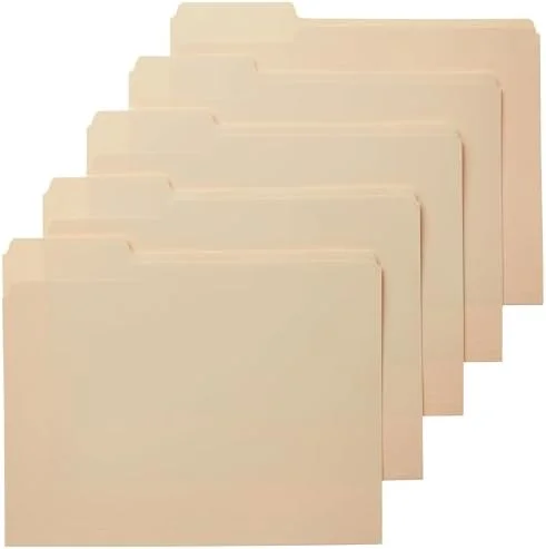 Sturdy Manila File Folders with Reinforced Tabs for Letter Size Documents - 100 Count