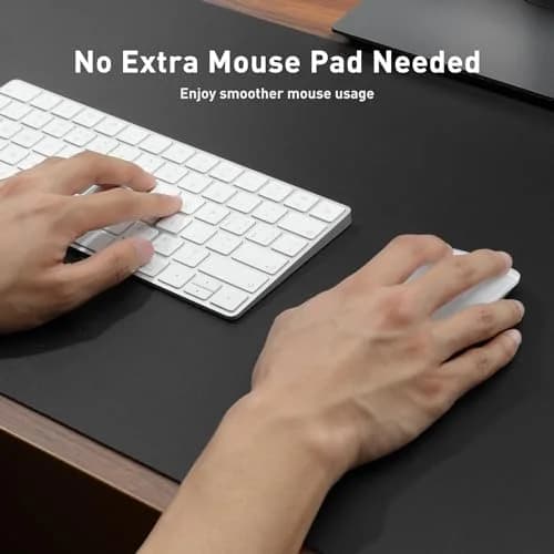 Non-Slip Waterproof PU Leather Desk Pad Protector – 23.6 x 13.7 Inches, Black
