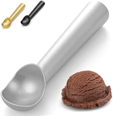 7-Inch One-Piece Nonstick Aluminum Ice Cream Scoop, Lightweight Durable Multi-Use Metal Ice Cream Spoon for Perfect Even Portions