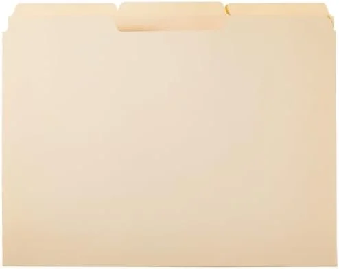 Sturdy Manila File Folders with Reinforced Tabs for Letter Size Documents - 100 Count